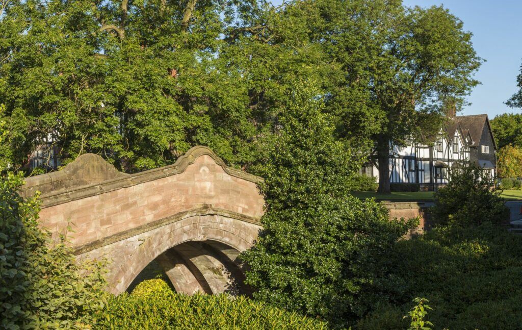 North West property, The Dell footbridge, Wirral, Merseyside