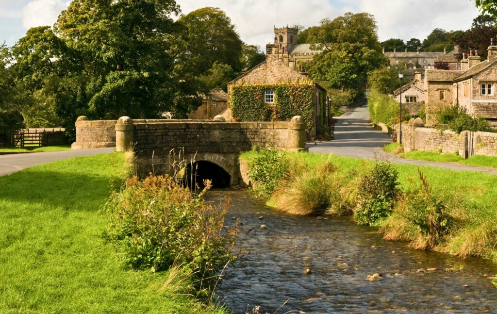 Pretty village of Downham in the Ribble Valley, Lancashire